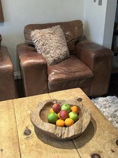 XL Tan Real Leather Lounge Chair