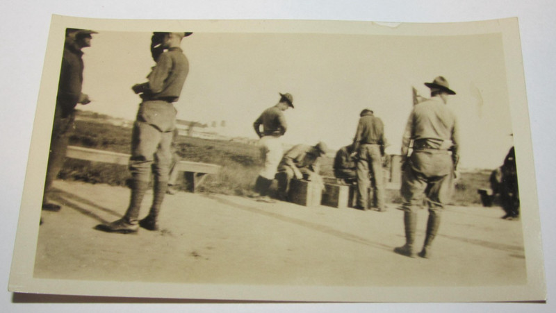 Vintage Photo Military Army Soldiers Training or Bootcamp WWI 2 3/4" x 4 1/2"