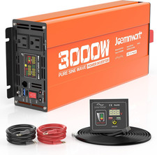3000W Pure Sine Wave Power Inverter 24V DC to 110V AC Converter, LED Display,Rem