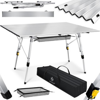 RETOURE Campingtisch faltbar Klapptisch Alu Aufrollbare Gartentisch 120x70cm