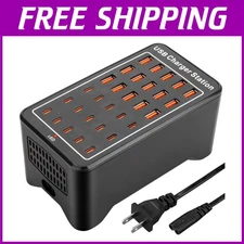 Lightweight USB~C Charging Station - 30 Port Desktop Charger