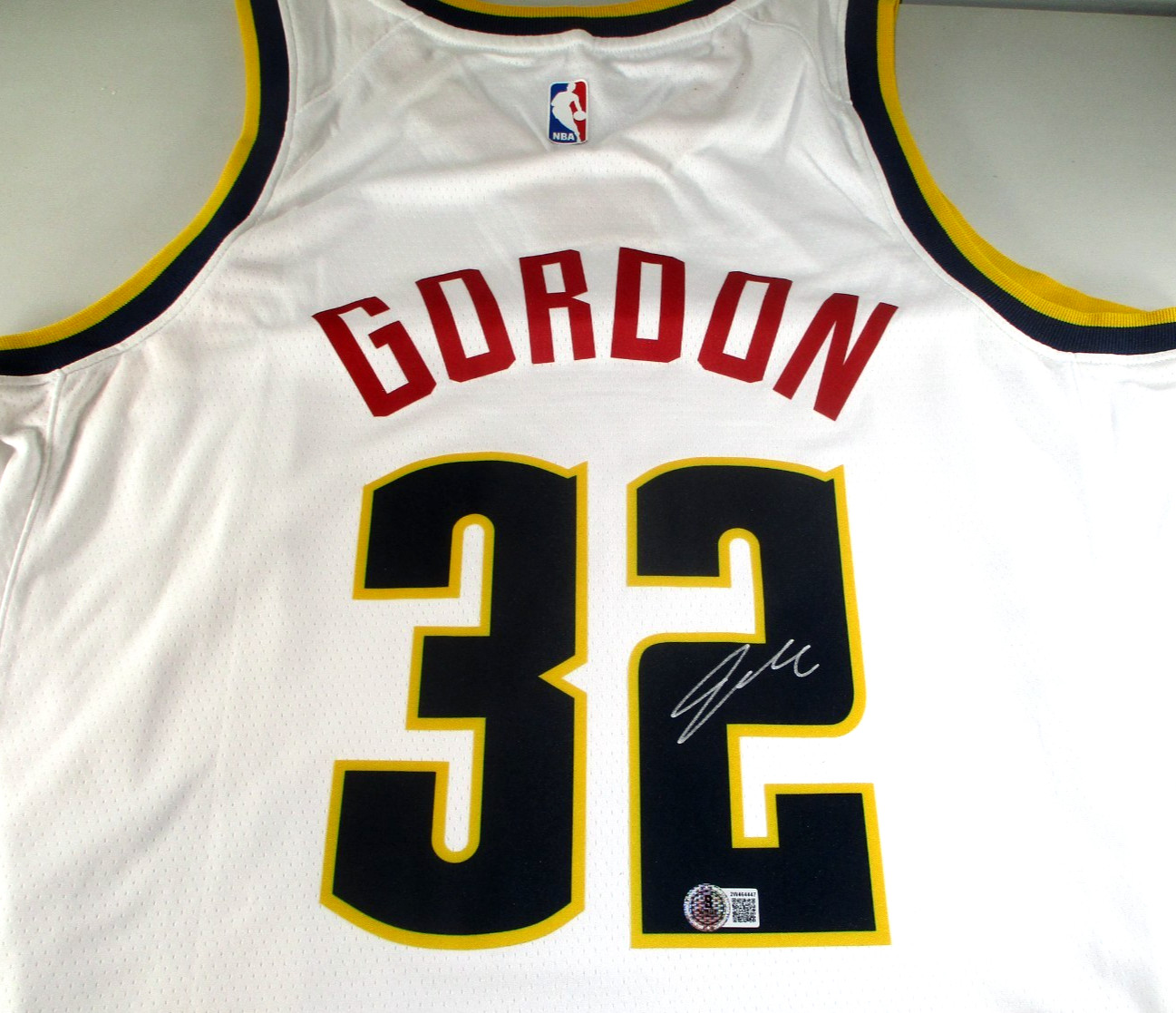 Aaron Gordon / Autographed Denver Nuggets Pro-Style Basketball Jersey / BAS