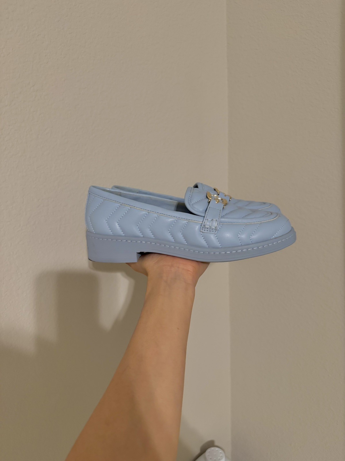 Aldo Loafers Baby Blue Size 6.5 Women&rsquo;s With Gold Application