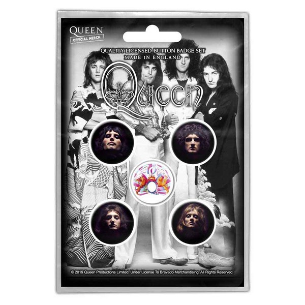 Queen Button Badge Pack: Faces Size One Size-image
