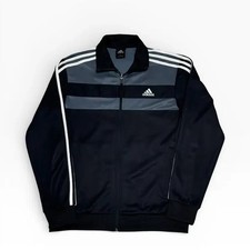 Adidas Black/Grey Three Stripes Track Top Size 100 Used