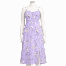 Juniors Lily Rose Lilac Floral XS Strappy Dress With Front Slit