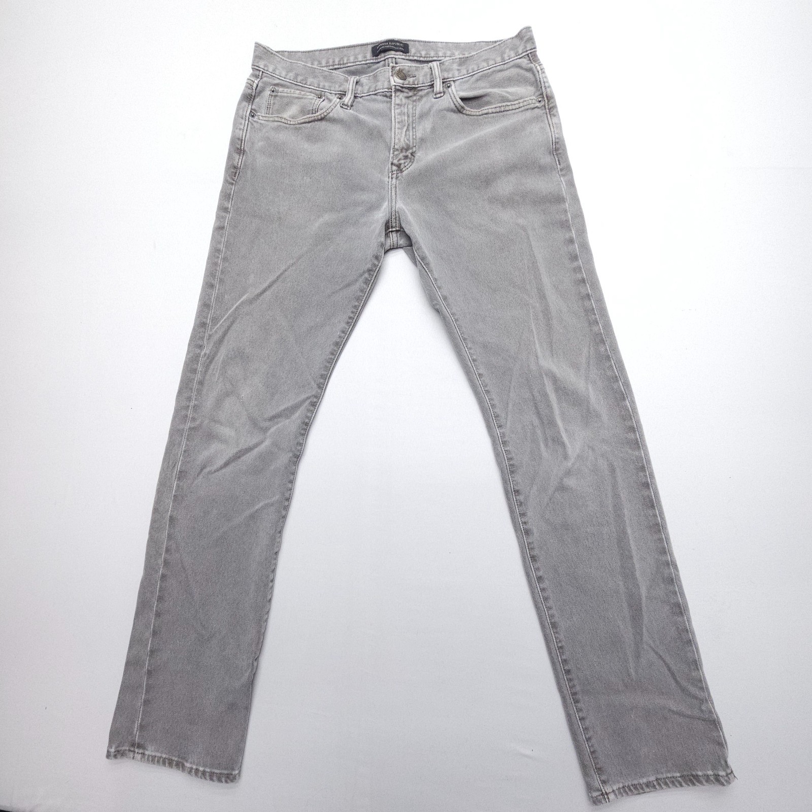 Mens 32 X 34 Gray Slim Straight (32in)