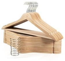 Wooden Hangers 20 Pack, Durable Wood Hangers with 360  Swivel 20 pack Natural