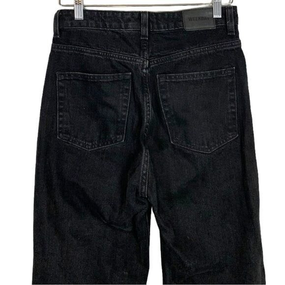 Jeans donna Weekday fila vita alta gamba dritta larga nero taglia 28