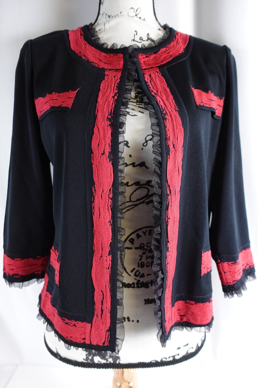 Ming Wang Womens Hook Loop Blazer Jacket Size Med… - image 7