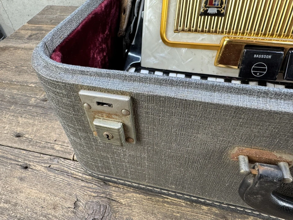 Acordeón Camerano vintage con estuche vintage funcionando  Foto 3 de 4