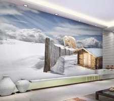 3D Polar Bear Snow ZHUA20261 Wallpaper Wall Murals Removable Self-adhesive Ann