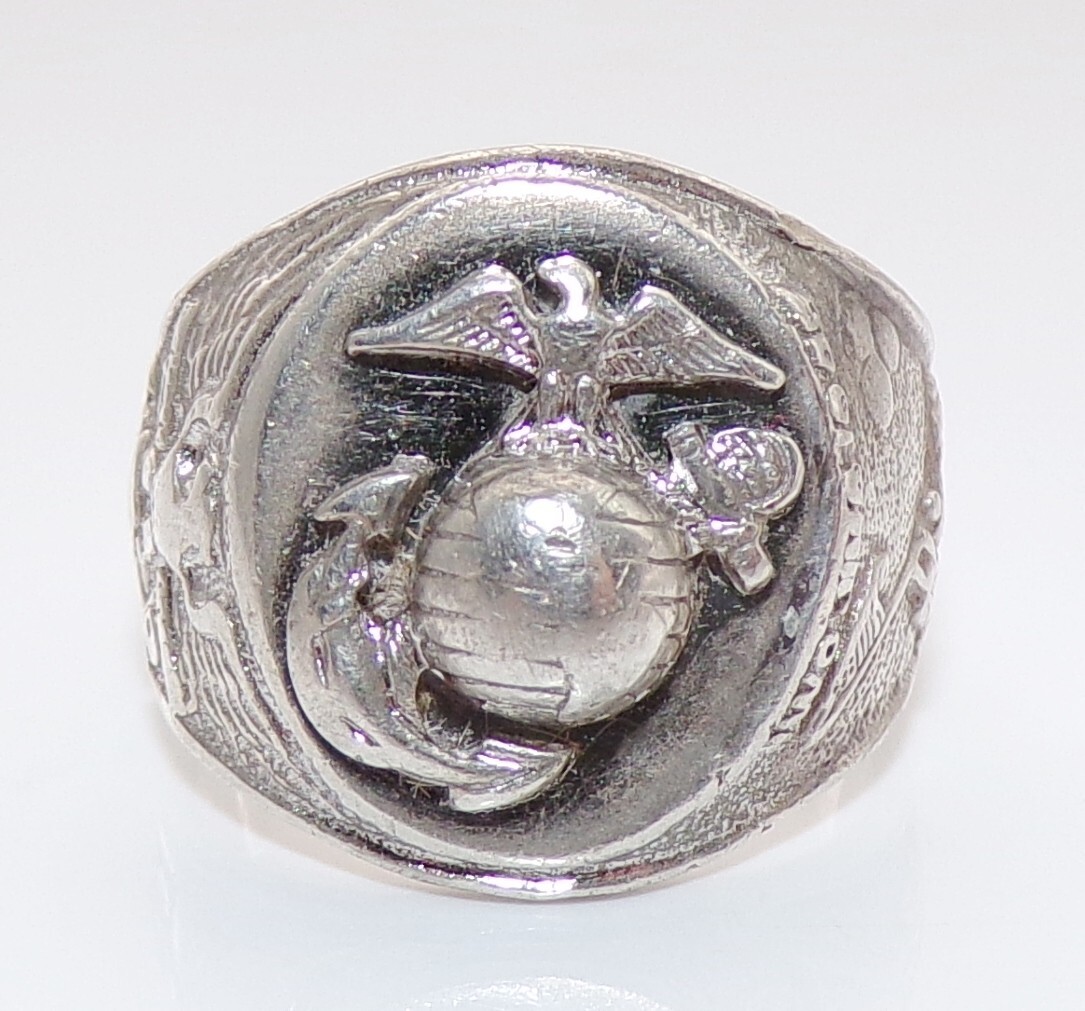 Kinney VTG WWII Marines Military Sterling Silver Class