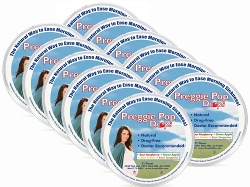 Preggie Pop Drops for Morning Sickness 252 Pieces Assorted Sour Flavors - 577503