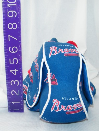 Atlanta Braves Baseball Team: Stuffed / Plush Puppy Dog . Blue w/ Red Bow - Picture 11 of 12