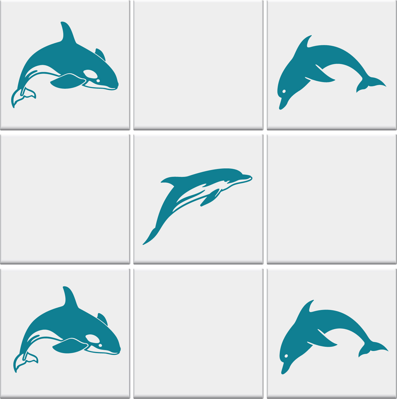 Bathroom Tile Stickers Transfers DOLPHIN ORCA Nautical Vinyl Wall *3