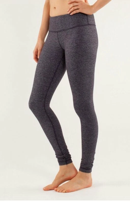 Lululemon Wunder Under Herringbone Black Swan Leggings *2012 - size 4 EUC