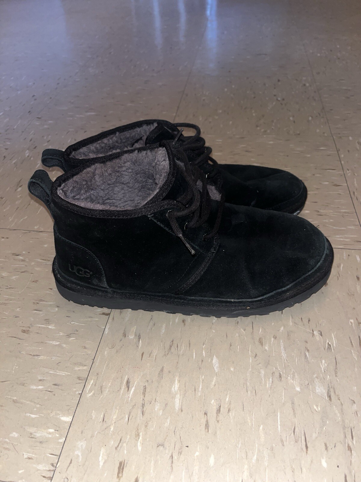 Ugg Neumel Chukka Men 3236 size 11 Black Wool Sherpa lined