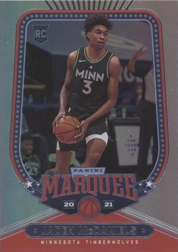 Jaden McDaniels 2020/21 NBA Chronicles Marquee Green foil Rookie
