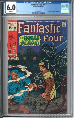 Fantastic Four #90 CGC 6.0 FN WP 1969 9/69 Marvel Comics Mole Man Skrulls MCU