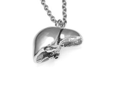 Human Liver Necklace, Handmade Anatomical Jewelry in Pewter