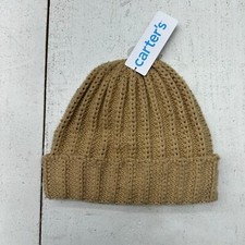 Carter's Brown Beige Warm Insulated Toddler Knit Beanie 54cm Size 4-7 NEW
