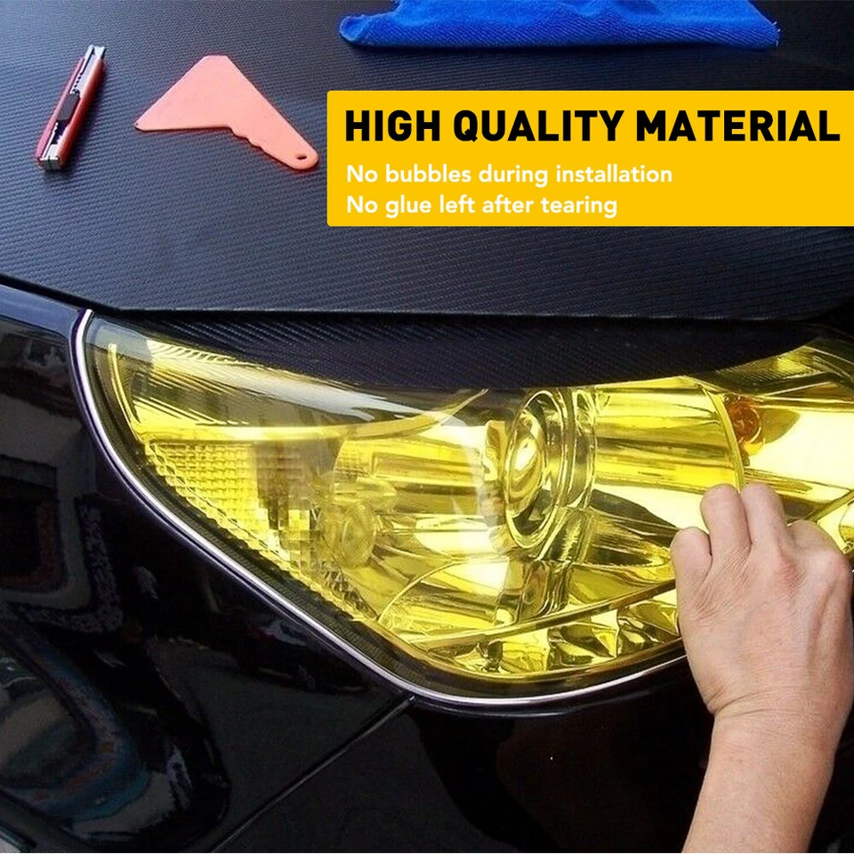 180cm Yellow/Amber Headlight Tint Fog Lights Tail light Vinyl Film Stretchable - image 2 of 4