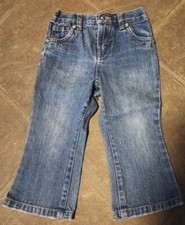 VINTAGE LEVI STRAUSS GIRLS JEANS Medium Blue SIZE 24M Pink TODDLER PRE-OWNED 410