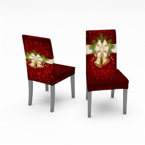 Christmas Stretch Chair Covers XMAS Party Decorations Santa Claus Seat Cover Au - Picture 29 of 34
