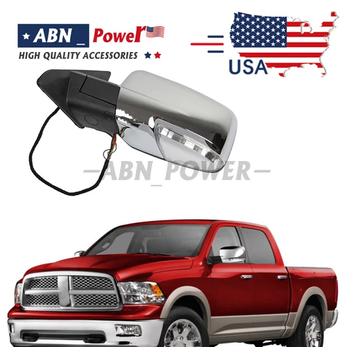 For 2013-2019 Ram 1500 2500 Chrome Power Fold Left Mirror w/ Heat Sensor Signal