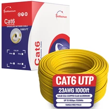 CAT6 1000FT Solid Ethernet Cable UTP 23AWG 10Gbps CCA Network Bulk Wire RJ45 LOT