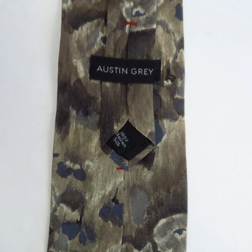 Corbata de cuello para hombre pintura acuarela abstracta gris Austin 56x3,75 artística silenciada Foto 3 de 4