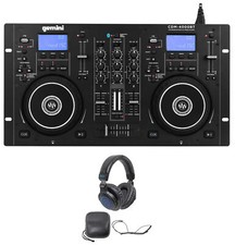 Gemini CDM-4000BT Dual DJ CD/USB Media Player w/Bluetooth/Mixer  Headphones