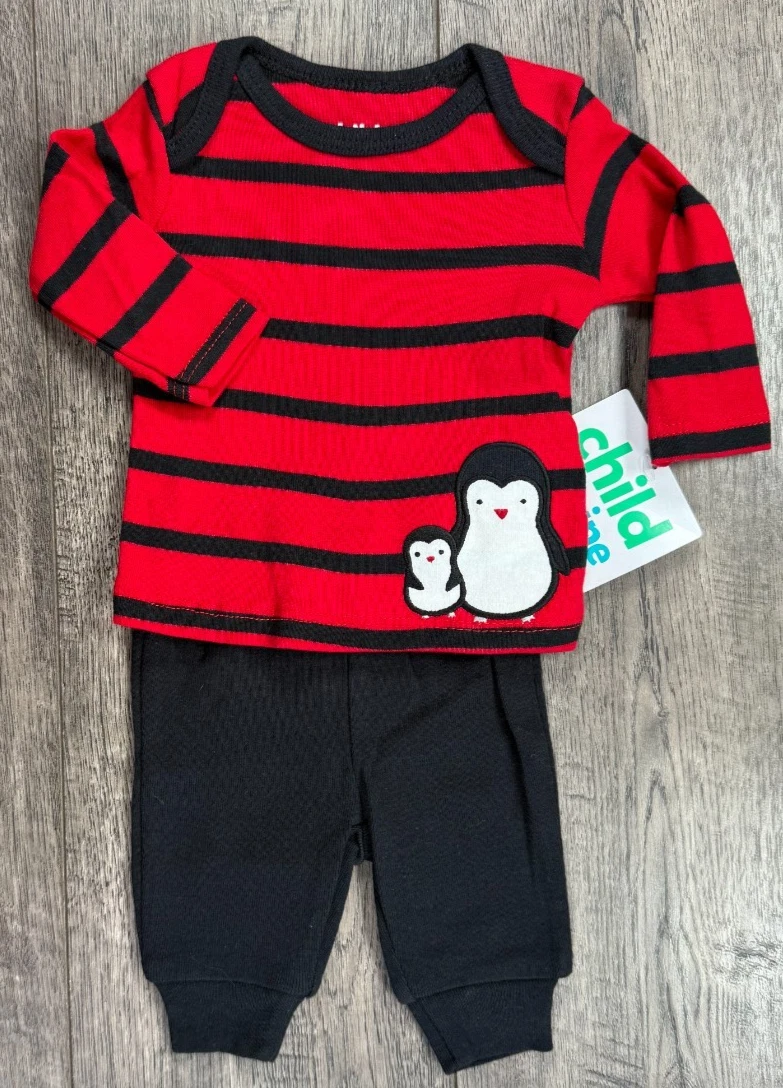 Baby Boy Clothes New Child Mine Carter's Preemie 2pc Penguin Outfit