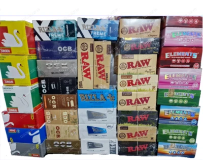 RIZLA | RAW | ELEMENTS | OCB FULL BOX SEALED CIGARETTE SMOKING ROLLING PAPERS
