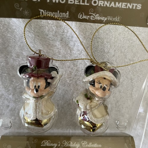 Disney Parks Victorian Mickey Mouse Jingle Bell Christmas Ornament Set NEW! - Picture 2 of 3