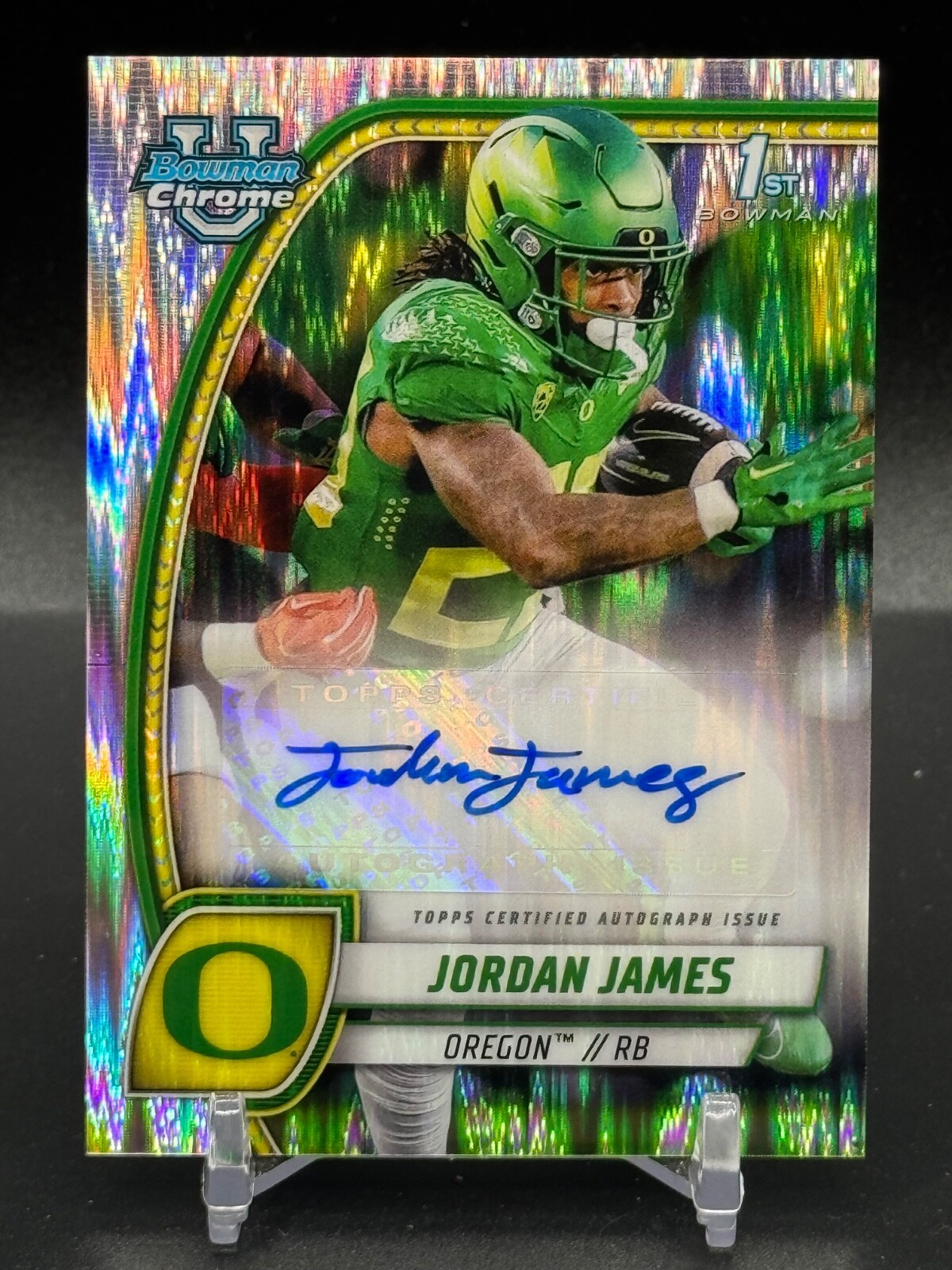 2024 Bowman Chrome U JORDAN JAMES 1st Stealth Refractor Auto Oregon Ducks RC