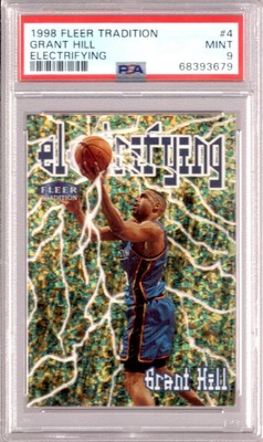 GRANT HILL 1998-99 Fleer Tradition Electrifying SP Insert #4 PSA 9  