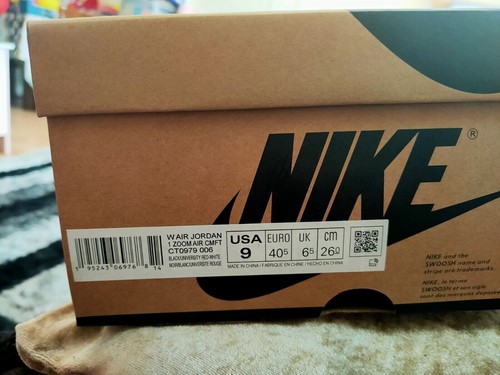 Nike Air Jordan 1 Zoom CMFT gezüchtet UK6 oder 6,5 EU40,5/41 schwarz Universität rot weiß - Bild 3 von 14