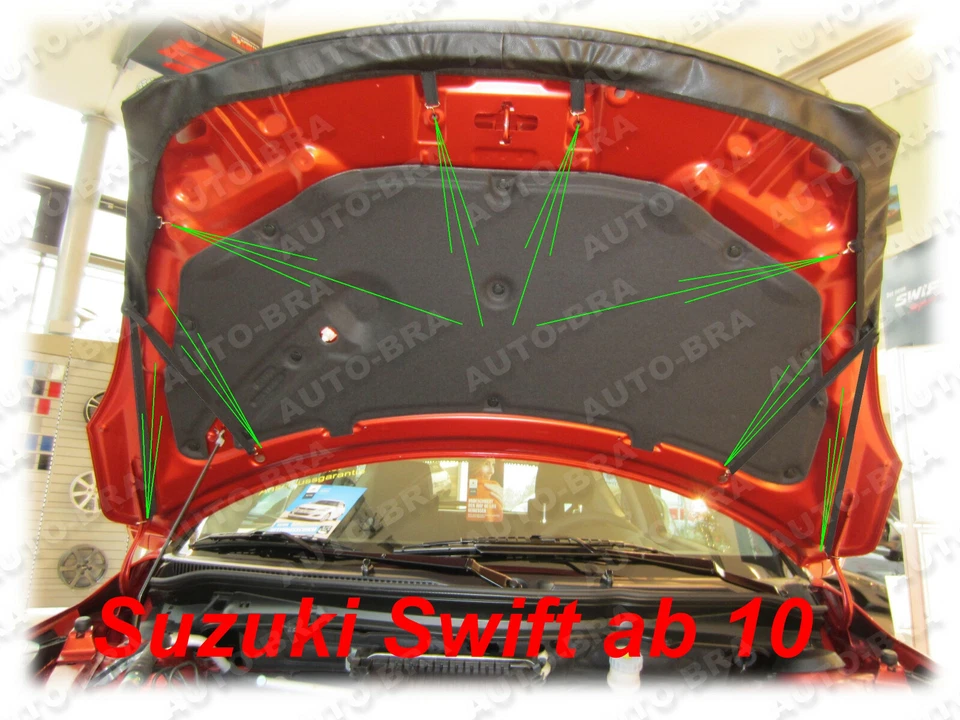 SUJETADOR DEL CAPÓ DEL COCHE ajuste Suzuki Swift 2010-2017 MÁSCARA DE AJUSTE DE LA PARTE DELANTERA DE LA NARIZ Foto 4 de 4