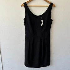 Ann Taylor Fit n Flare Little Black Dress Womens Size 6 NWT Rear Zip Scoop Neck