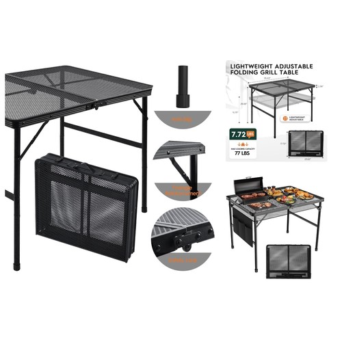 Compact 3x2 FT Folding Grill Table - Lightweight & Heat Resistant for Outdoors