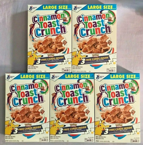 5x CINNAMON TOAST CRUNCH CEREAL 3 POKEMON CARDS IN EACH BOX **NEW SEALED** - 第 2/10 張圖片
