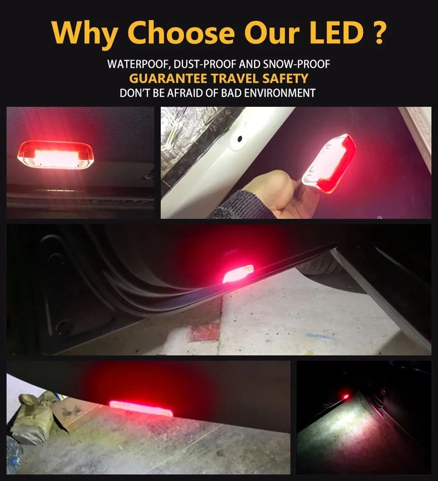 4x LED Panel de puerta lateral Luz de cortesía para VW Atlas Arteon EOS Golf Jetta Passat Foto 2 de 4