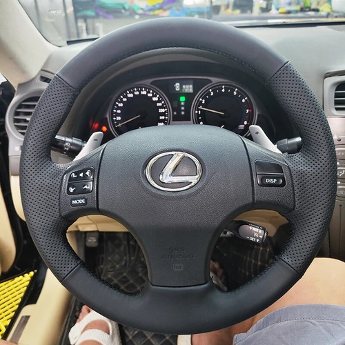 For Lexus IS250 IS250C IS300 IS300C IS350 Black Leather Car Steering Wheel Cover - 第 1/10 張圖片