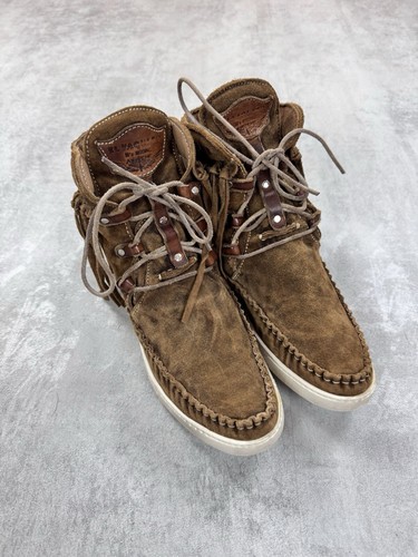EL VAQUERO LEATHER SNEAKER High Top FRINGE MOCCASIN SUEDE BOOTS Wedge SIZE 40 - Picture 3 of 18