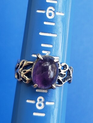Vintage Sterling Silver 925 Ring with Purple Size