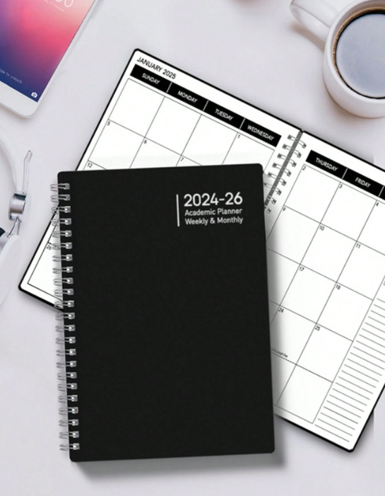 Planner Notebook For July 2024 - June 2026, Including Weekly And Monthly Spiral-image