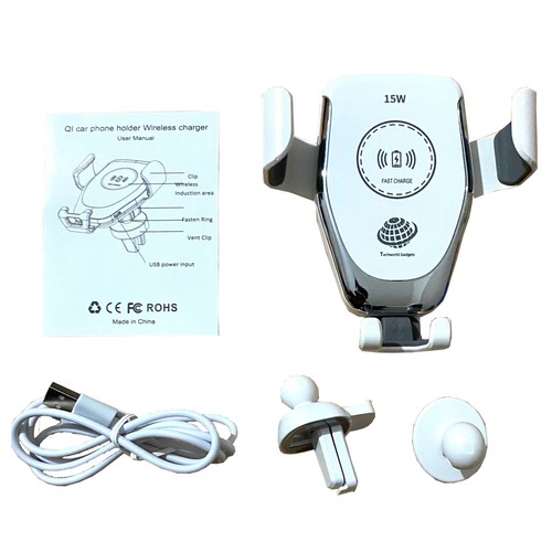 Für Samsung Galaxy S24 Plus S24 Ultra 15W schnell kabellos Auto Ladegerät Handy Halter - Bild 3 von 9
