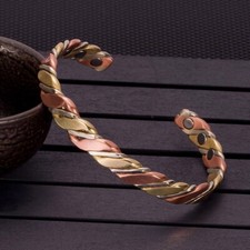 Pure Copper Magnetic Bracelet Arthritis Pain Relief Healing Therapy -Adjustable